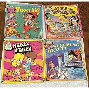 45 RPM Childrens Child Kids Peter Pan Record and Books- Lot Of 4